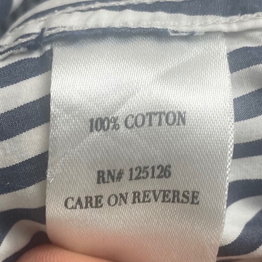 Claridge King Womens Blue White Striped Cotton Button Down Shirt Size S - Picture 4 of 4